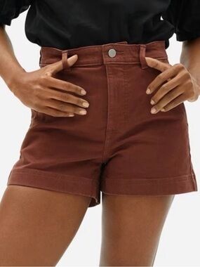Everlane High-Rise Cotton Twill Shorts rosewood